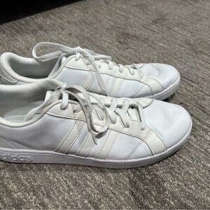 Adidas All-White Lace-Up Sneakers